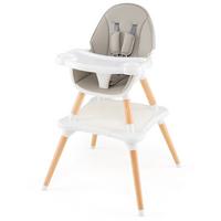 KINDERHOCHSTUHL mit Bausteintisch grau - Grau, Kunststoff (62/100/62cm) - COSTWAY