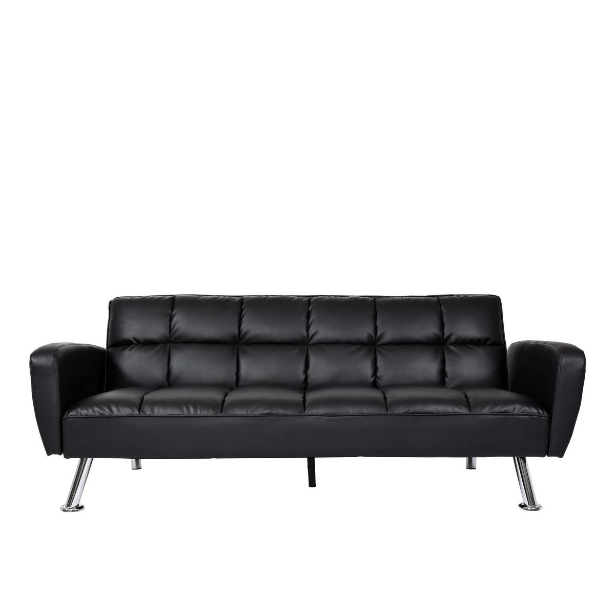 SOFA Schwarz - Schwarz, Textil (203/81/93cm) - MCW