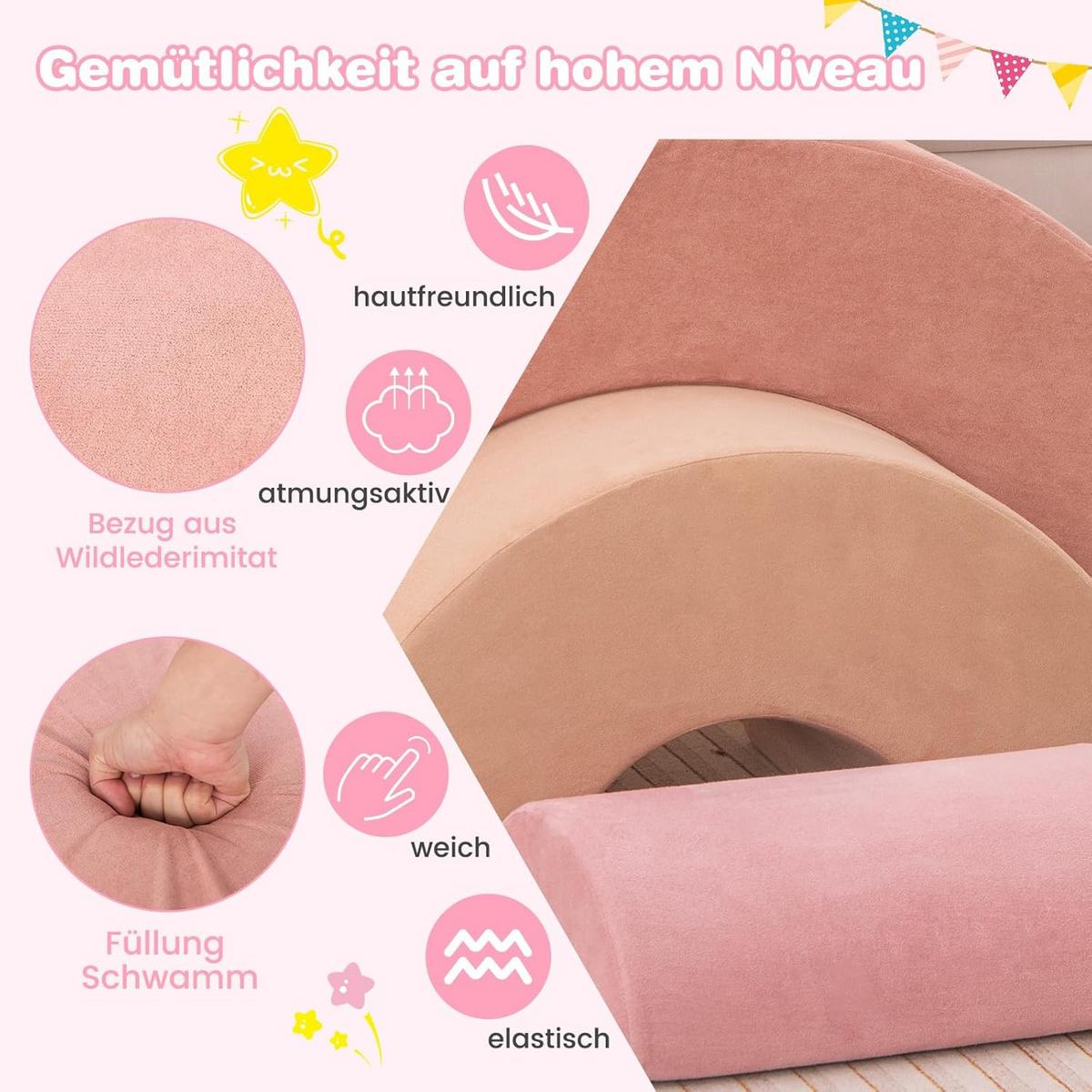 KLETTERBOGEN Pink - Pink, Kunststoff (112/49/41cm) - COSTWAY
