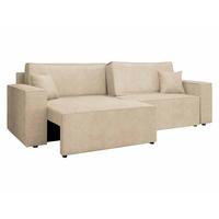 SCHLAFSOFA Karl mit L-Funktion - Schwarz/Naturfarben, Holz/Kunststoff (245/82/139cm) - MIRJAN24