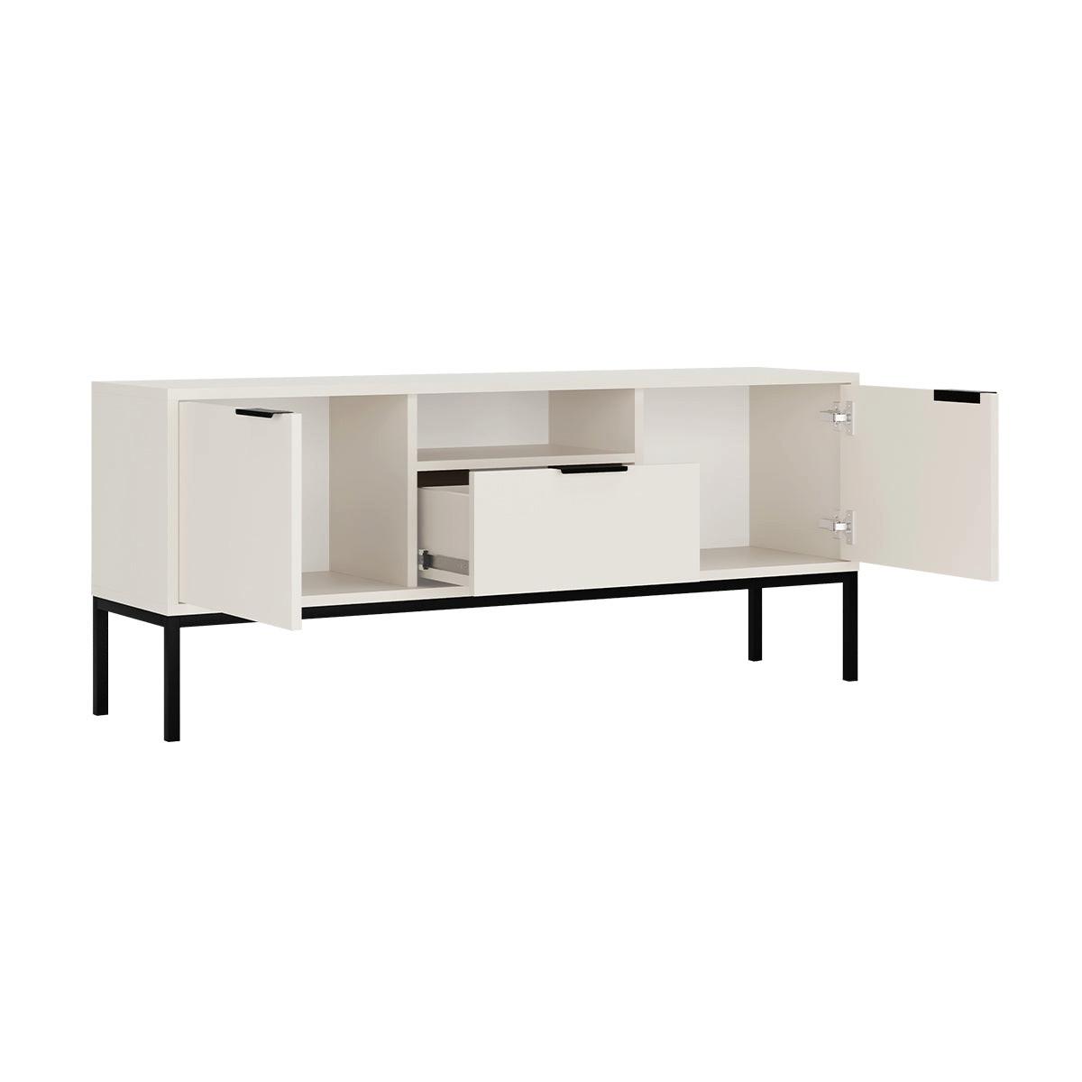TV-MÖBEL Seattle Weiß und Schwarz - Schwarz/Weiß, Holzwerkstoff (135/56.4/33cm) - Petits-meubles