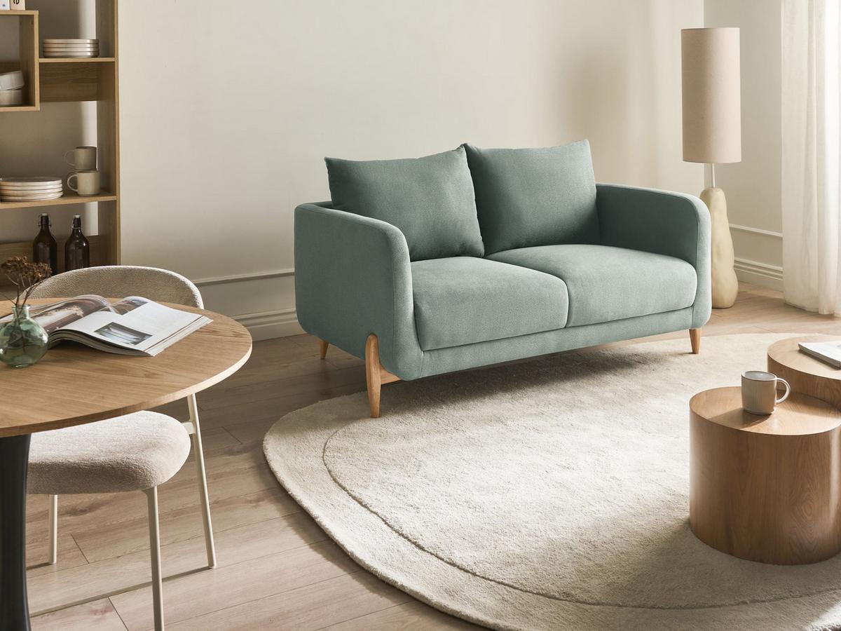 2-SITZER-SOFA Hellgrün Gimo - Hellbraun, Textil (149/83/80cm) - Beliani