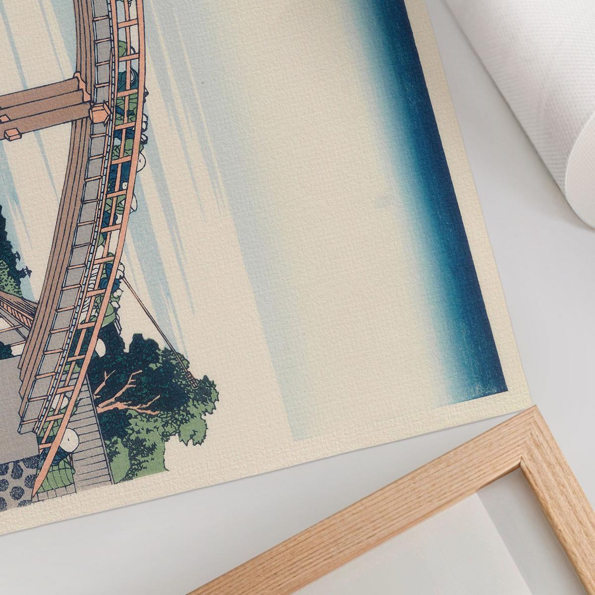 POSTER - 42x29 cm (A3) - Hokusai - Blick von unter der Brücke - Blau, Textil (42/29.7/0.1cm) - TULUP