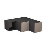 ECK-TV-MÖBEL mit 2 Schubladen und 1 Nische L90 cm - Compact - Anthrazit, Holzwerkstoff (92/32/18cm) - Calicosy