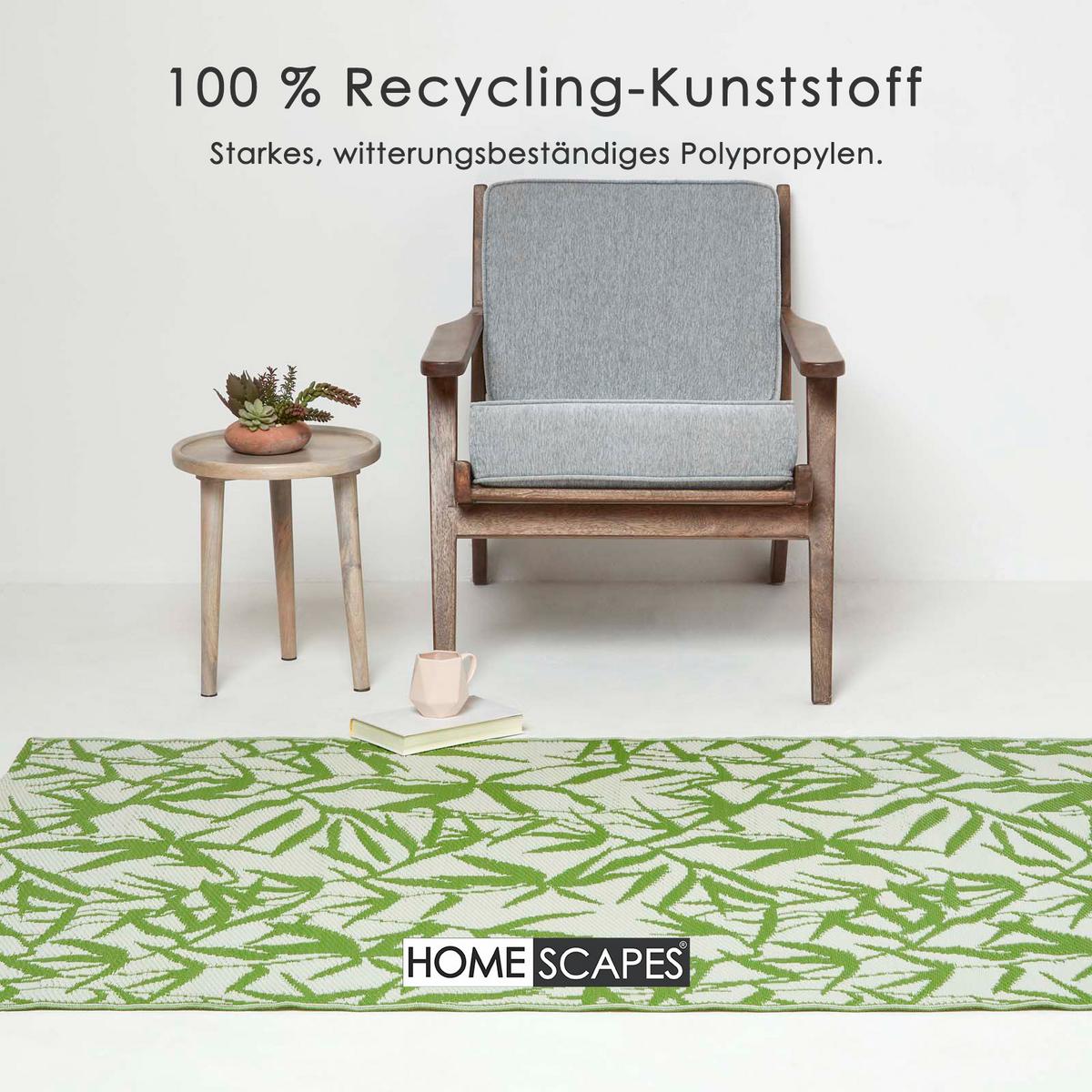 OUTDOORTEPPICH Zena, floral gemustert 150/240 cm - Grün, Kunststoff (150/240cm) - Homescapes