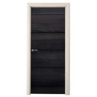 TÜRAUFKLEBER Schwarzer Hintergrund mit einer Plankenstruktur Deko Wohnzimmer 95x235 cm - Türtapete - Schwarz, Kunststoff (95/0.1cm) - MuchoWow