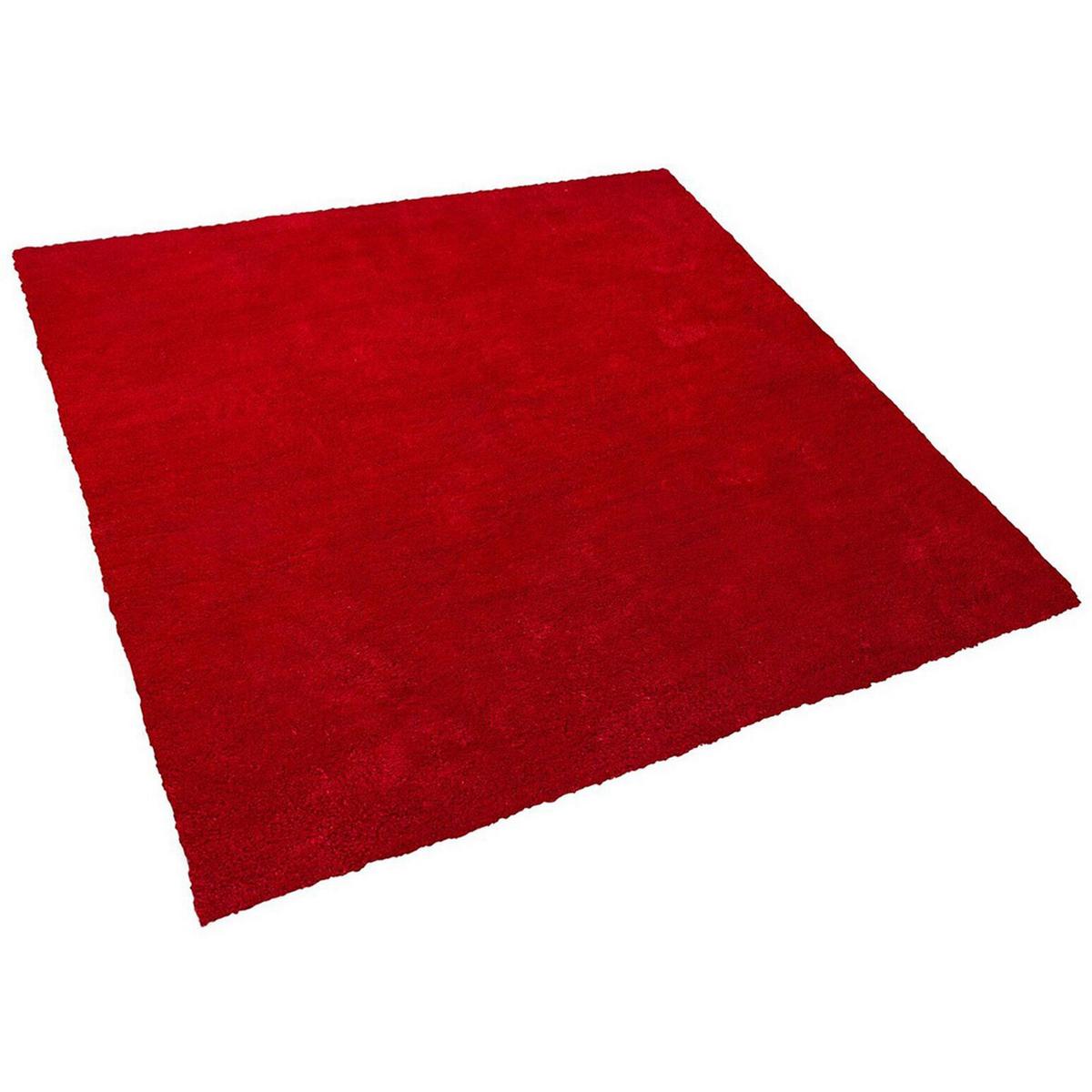 SHAGGY-TEPPICH Demre 200/200 cm - Rot, Kunststoff (200/200cm) - Beliani