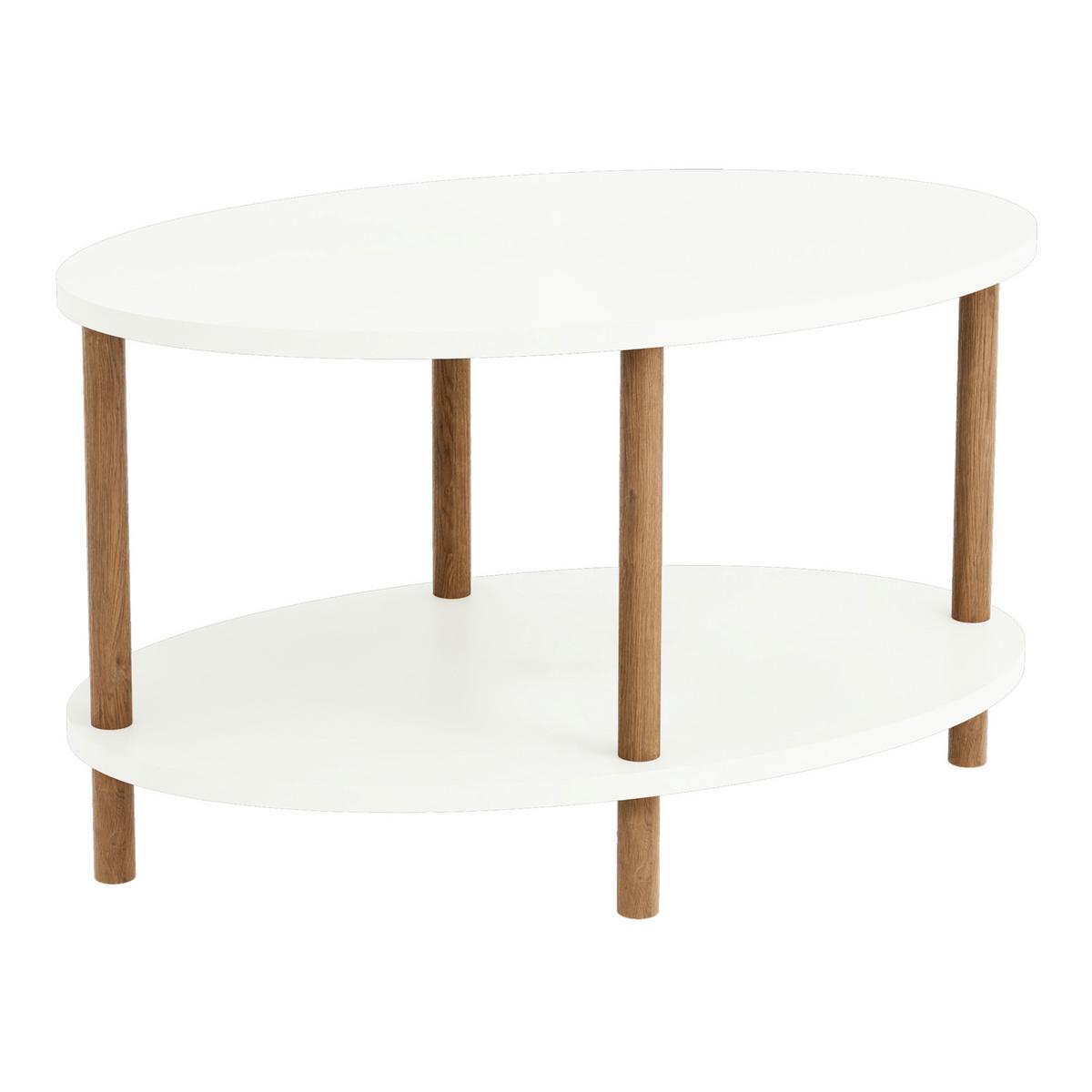 COUCHTISCH Højreby 70/44/43 cm - Weiß/Naturfarben, Holz/Holzwerkstoff (70/44/43cm) - [en.casa]