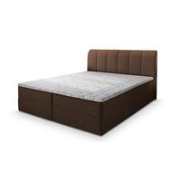 BOXBETT CEVANO 180x200 cm mit Matratze und Topper - Braun - Braun, Holz (180/200cm) - MASSENO