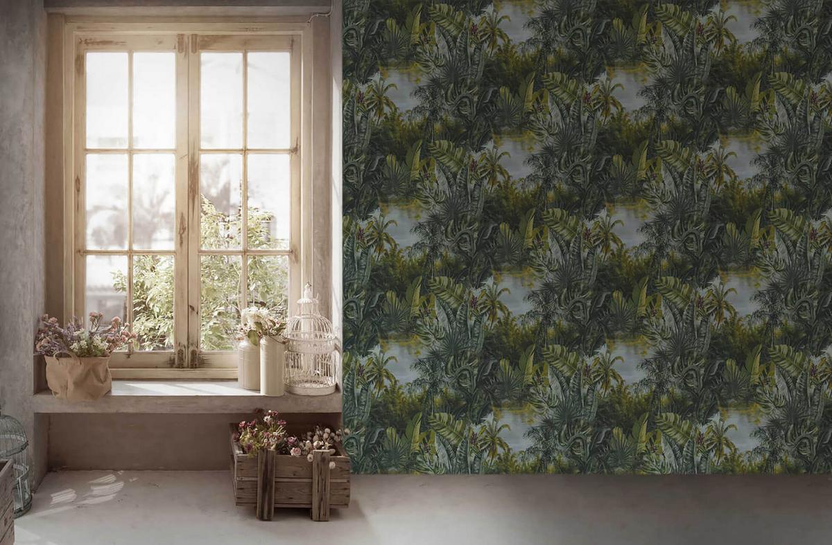 VLIESTAPETE Grün 53/1005 cm - Blau, Kunststoff/Textil (53/1cm) - KUNSTLOFT