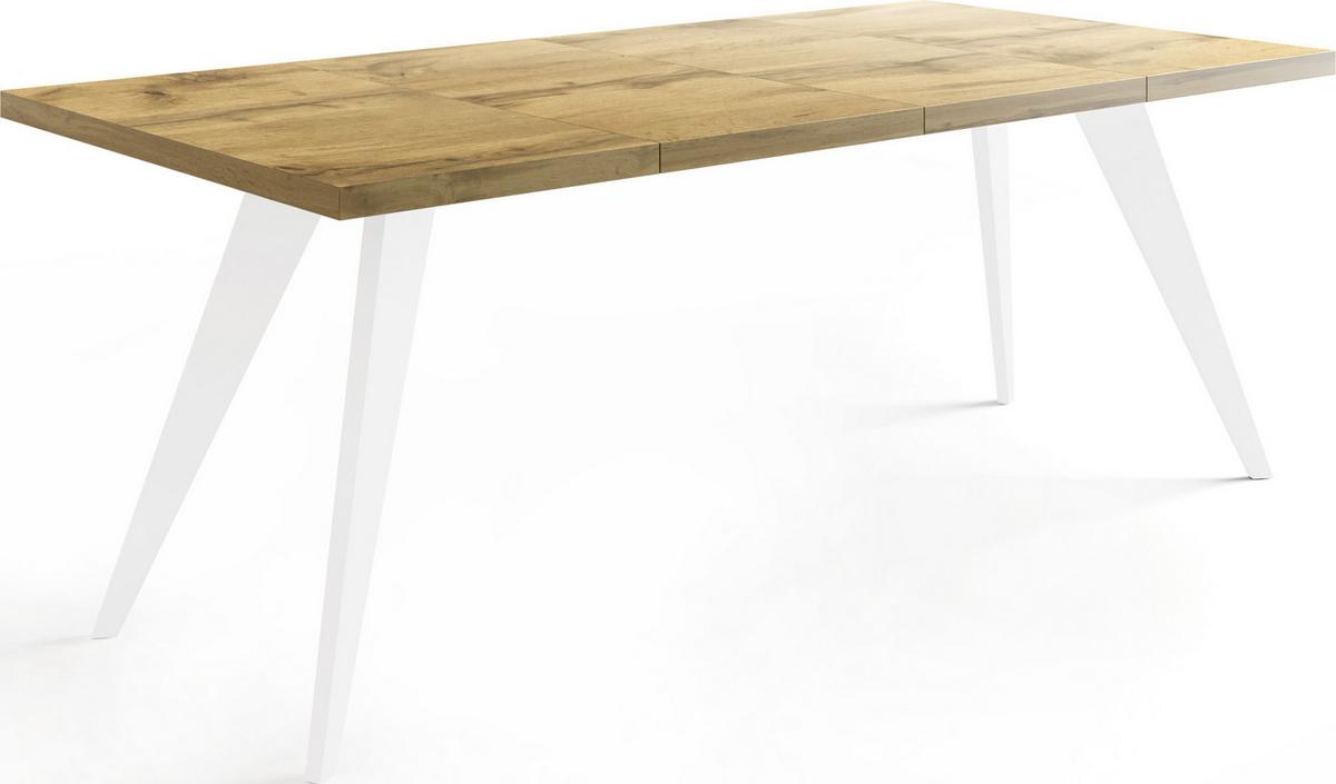 ESSTISCH Quadro quadratischer ausziehbarer, Wotan Eiche 100-150/100/76 cm - Eiche Wotan/Weiß, Holz/Holzwerkstoff (100/150/76cm) - WFL GROUP