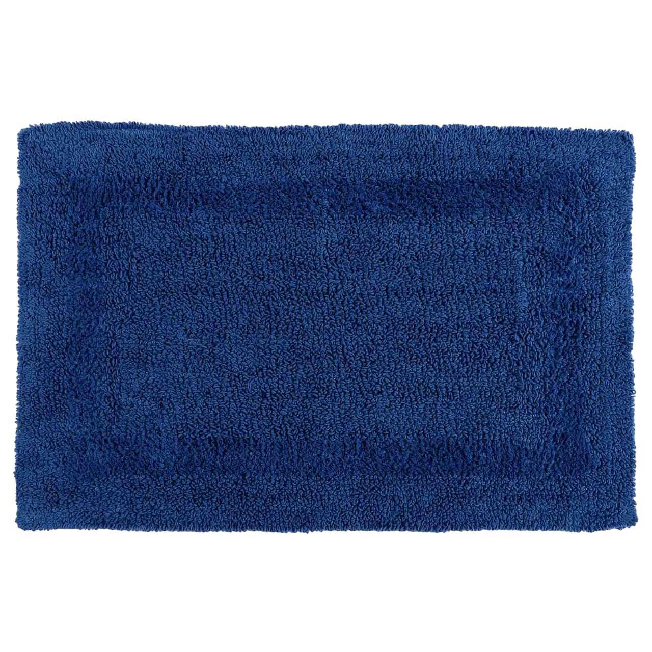 BADEMATTE 50/80 cm, 100% Baumwolle, wendbar - Dunkelblau, Textil (50/80cm) - Homescapes