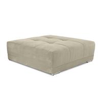 POLSTERHOCKER XXL Federkern B120/T120/H39 cm (passend zum BIG-SOFA) Cord Beige Grau / 15177 - Chromfarben/Greige, Textil/Metall (120/39/120cm) - luma-home