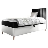 BOXBETT Maja Junior 1, Seite zum Öffnen des Bettkastens: Rechts - H3 - Schwarz/Weiß, Holz (100/200cm) - MIRJAN24