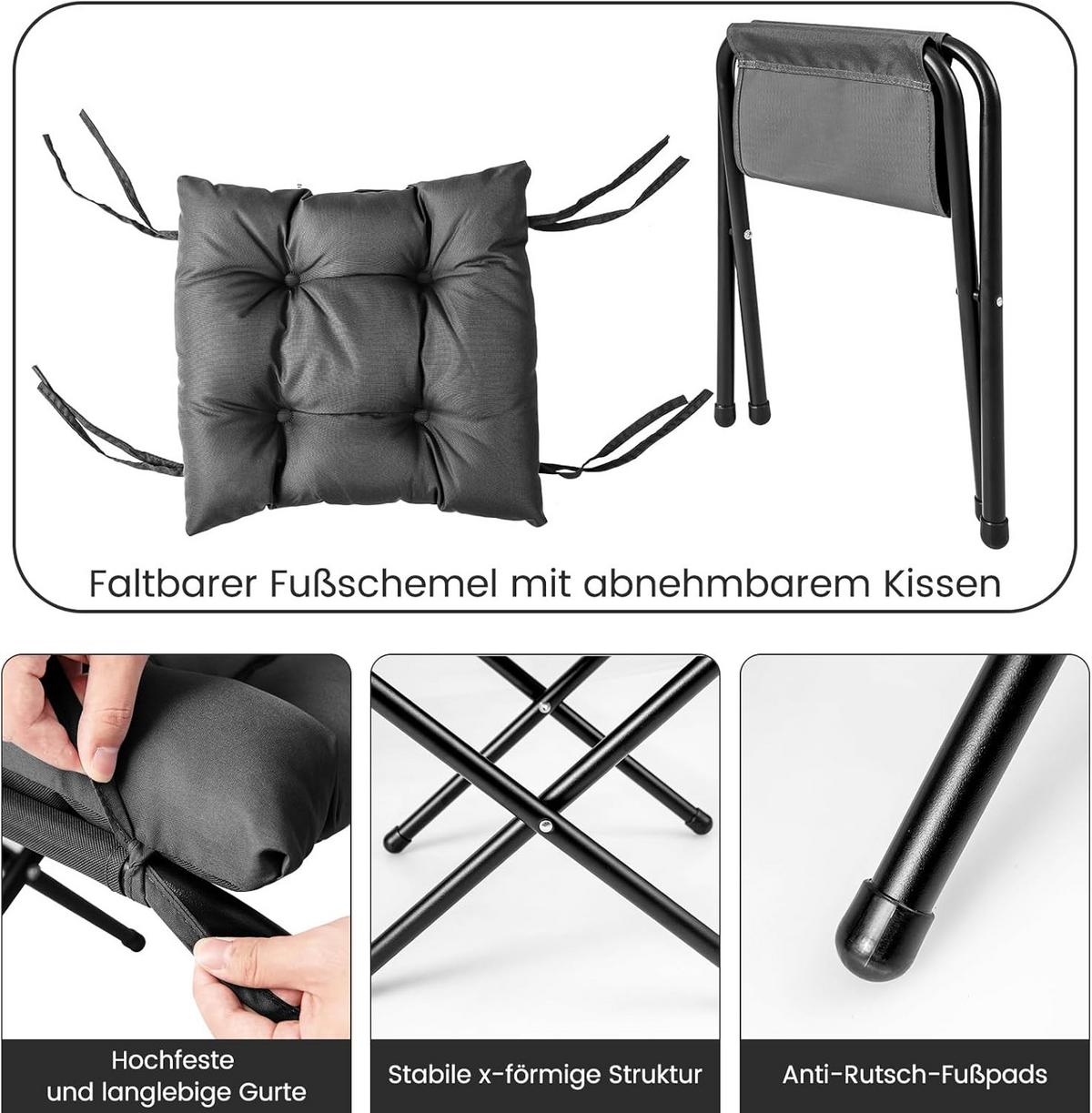 RELAXSESSEL 95cm Grau - Grau, Textil (81/95/75cm) - COSTWAY