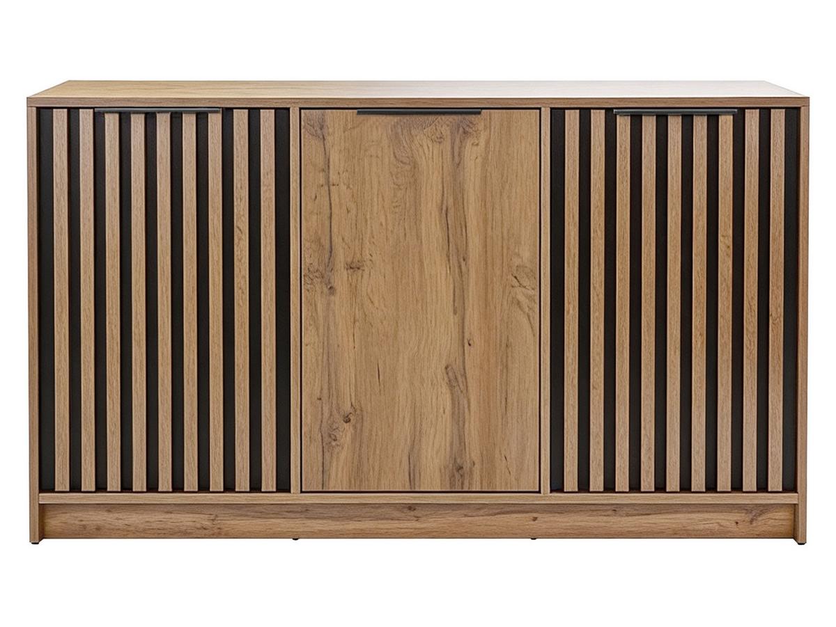 KOMMODE Bali Lux 3D - Eichefarben/Schwarz, Holzwerkstoff (138/82/41cm) - MIRJAN24