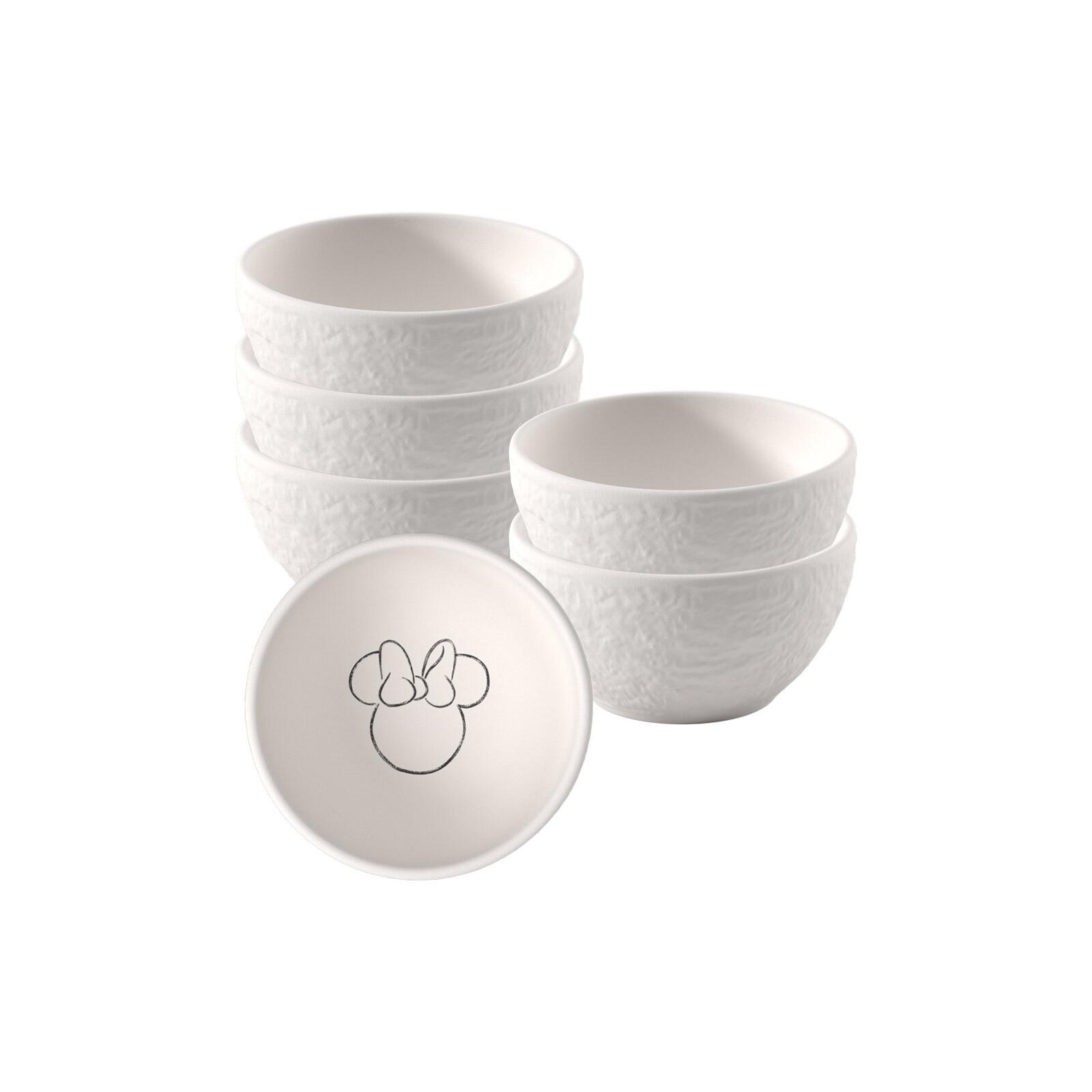 DIPSCHALEN Manufacture Rock Blanc - Mickey Mouse weiß ø 7,7 cm 6er Set - Weiß, Keramik (7.7cm) - Villeroy & Boch