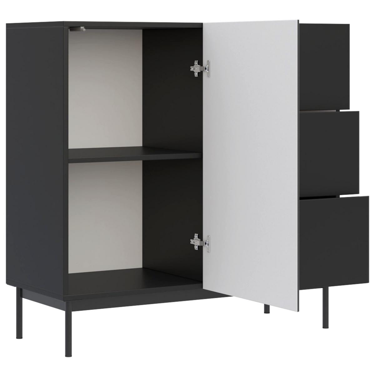 SIDEBOARD Olio SCHWARZ 100 CM - Schwarz, Holzwerkstoff/Metall (100/90.2/38.6cm) - Selsey
