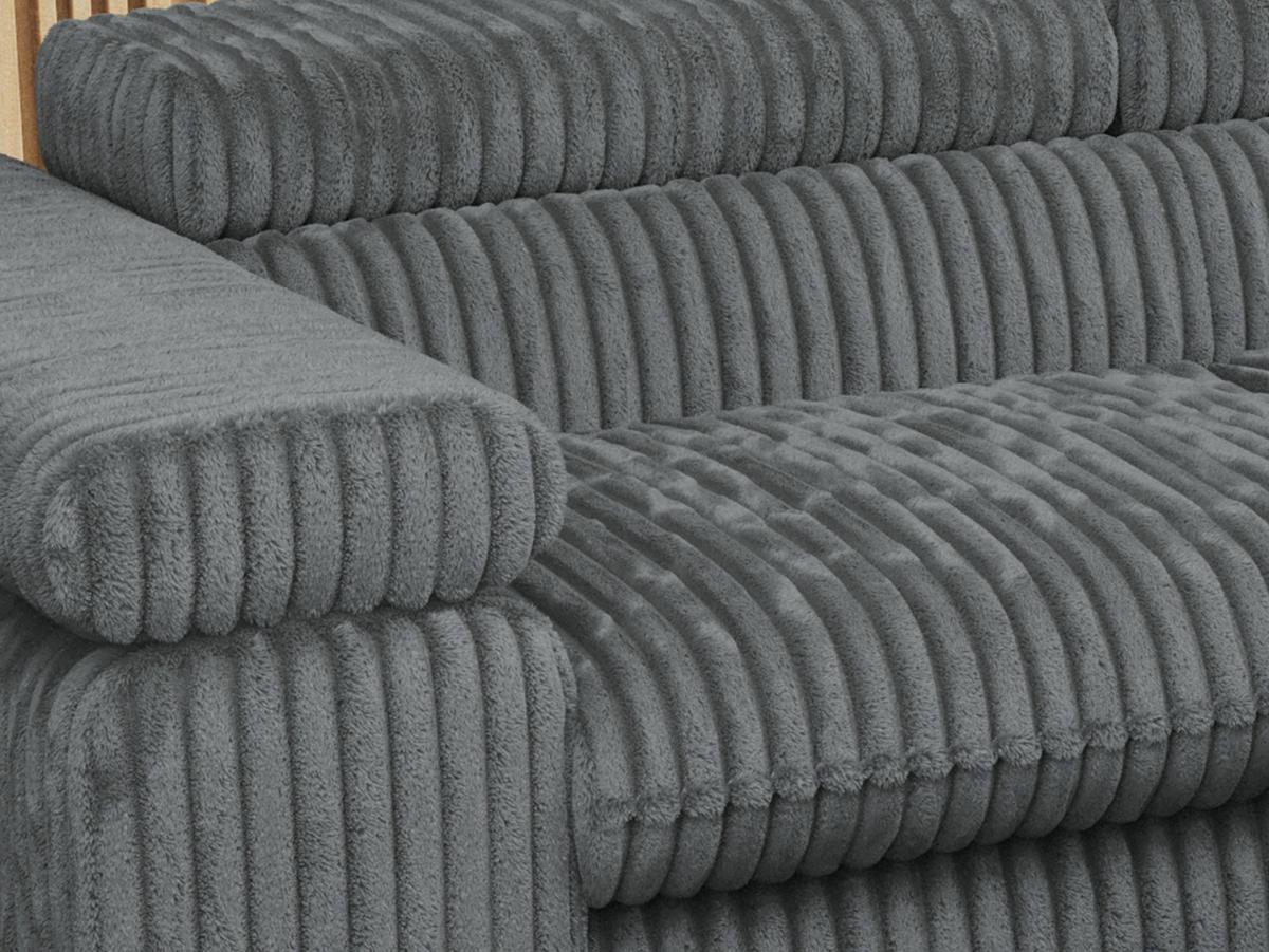 ECKSOFA PEDRO L Dunkelgrau Cord - Rechts Seite - Dunkelgrau/Schwarz, Textil/Metall (273/208cm) - MKS