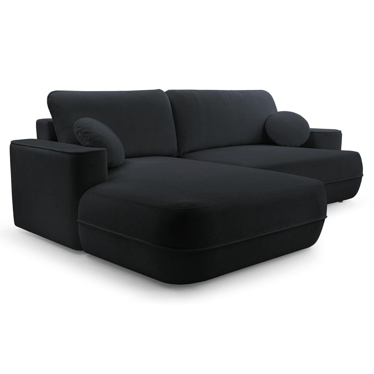 ECKSOFA Fuerro Schwarz Strukturstoff - Schwarz, Kunststoff/Textil (260/168cm) - Selsey