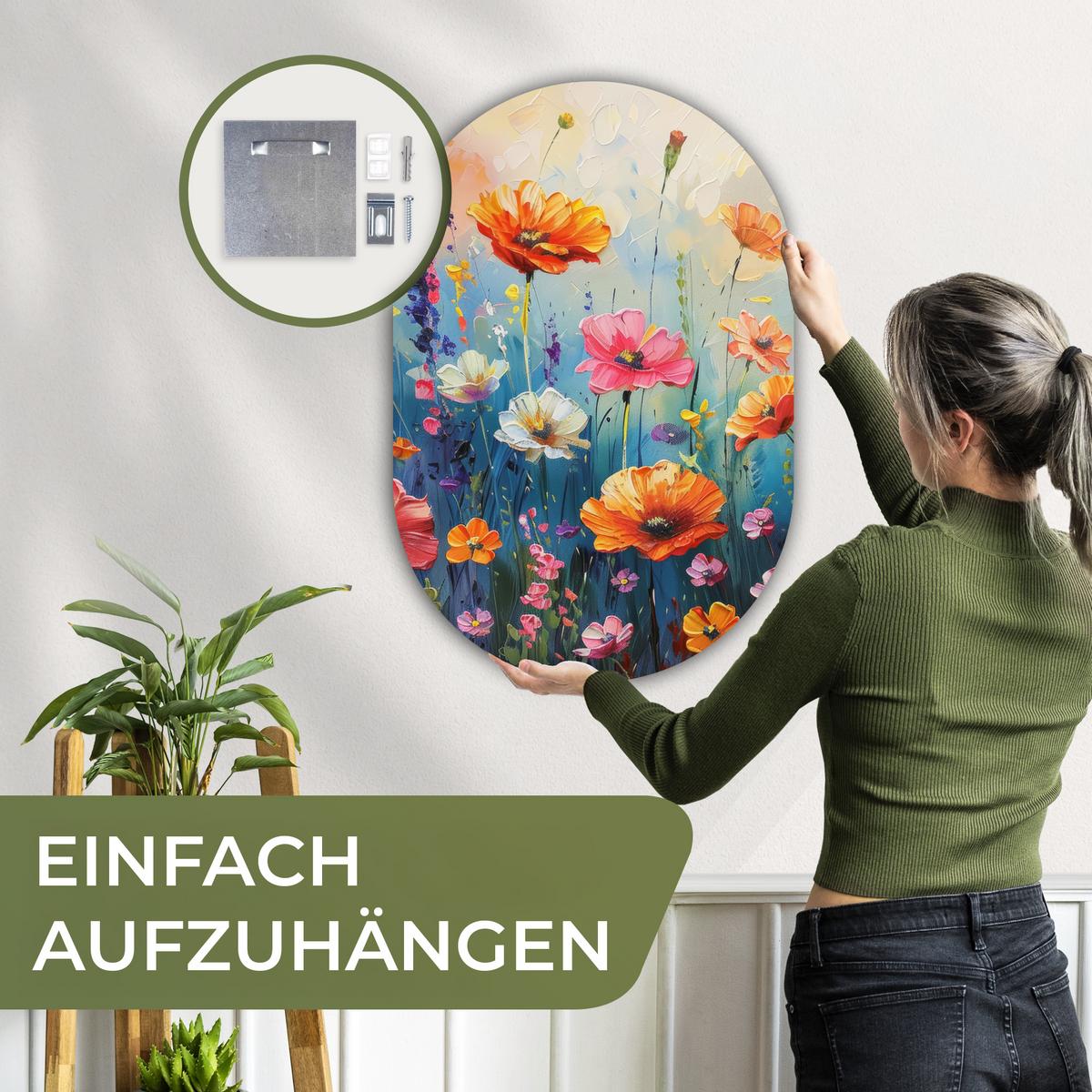 WANDBILD Blumen - Natur - Aquarell - Kunst Wanddeko Schlafzimmer 60x90 cm - Multicolor, Kunststoff (60/90cm) - MuchoWow