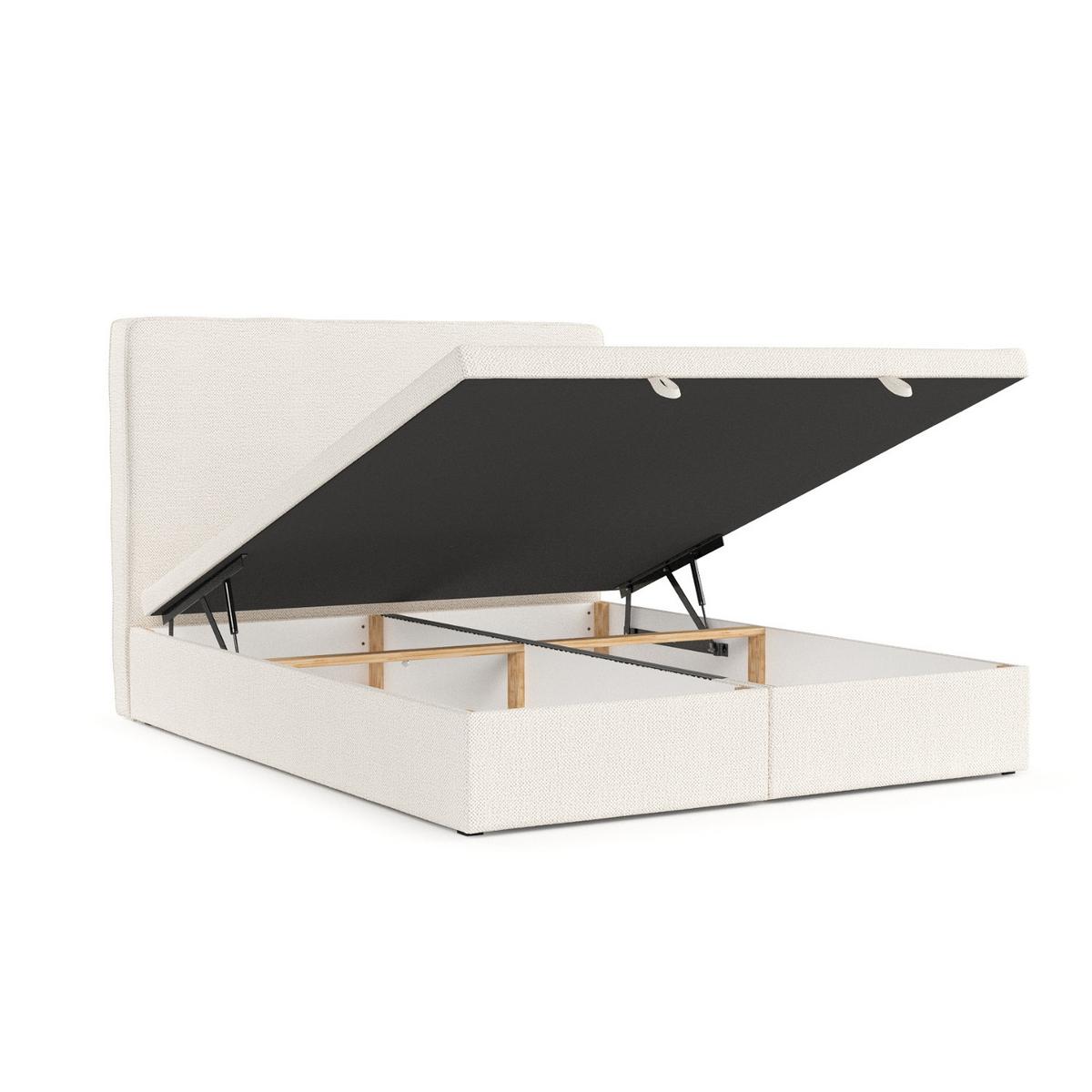 POLSTERBETT Hush mit Stauraum 140/200 cm Creme im Alta Stoff - Creme/Schwarz, Holz/Holzwerkstoff (140/200cm) - AltaBeds