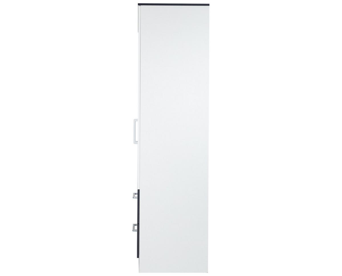 KLEIDERSCHRANK 90/201/54 cm Weiß Anthrazit mit Drehtüren - Anthrazit/Silberfarben, Holzwerkstoff/Kunststoff (90/201/54cm) - arthur berndt
