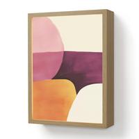 WANDLEUCHTE MIT AKKU Formen - Abstrakt - Farbenfroh 30x40 cm - Rosa, Holzwerkstoff (30/40/8cm) - OnlyWow