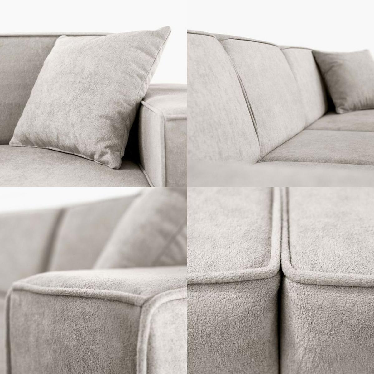 ECKSCHLAFSOFA mit Schlaffunktion Pedro L beige links - Beige/Schwarz, Kunststoff/Textil (267/160cm) - Beautysofa
