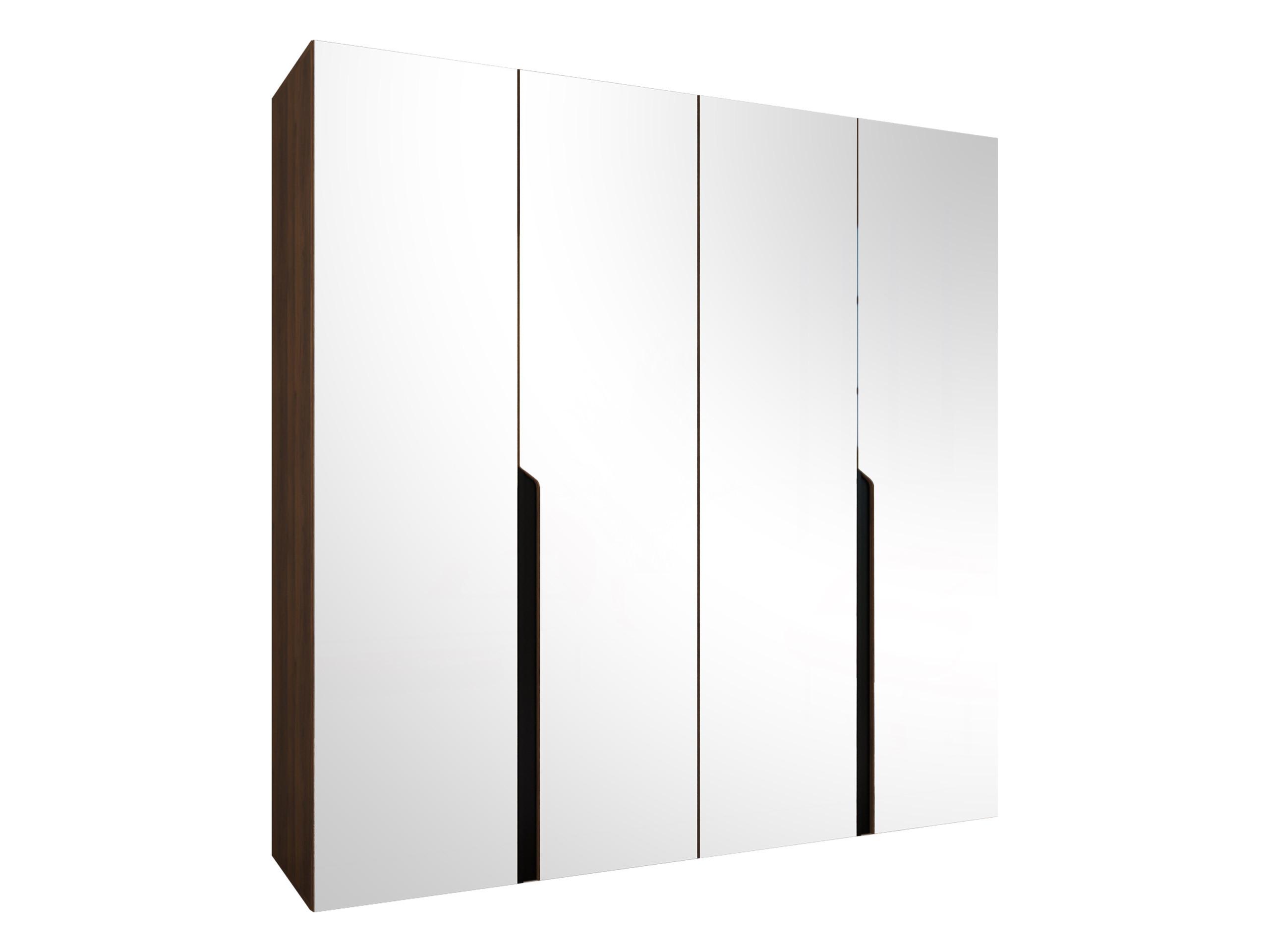 DREHTÜRENSCHRANK Mila III 200 - Nussbaumfarben/Schwarz, Holzwerkstoff/Kunststoff (200/202/52cm) - MIRJAN24