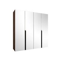 DREHTÜRENSCHRANK Mila III 200 - Nussbaumfarben/Schwarz, Holzwerkstoff/Kunststoff (200/202/52cm) - MIRJAN24