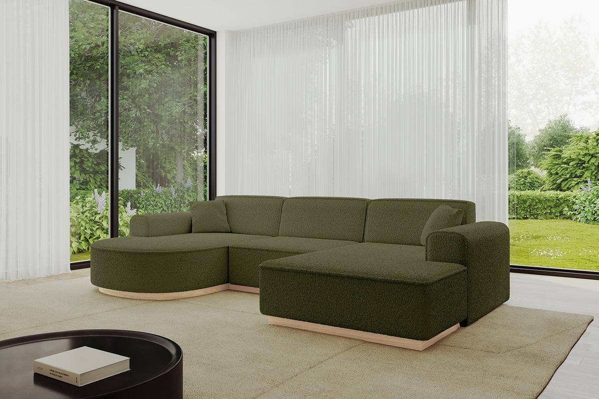 WOHNLANDSCHAFT ARRIO-U1 303x171x83 cm Olivgrün - Olivgrün, Holzwerkstoff/Textil (303/83/171cm) - ALTDECOR