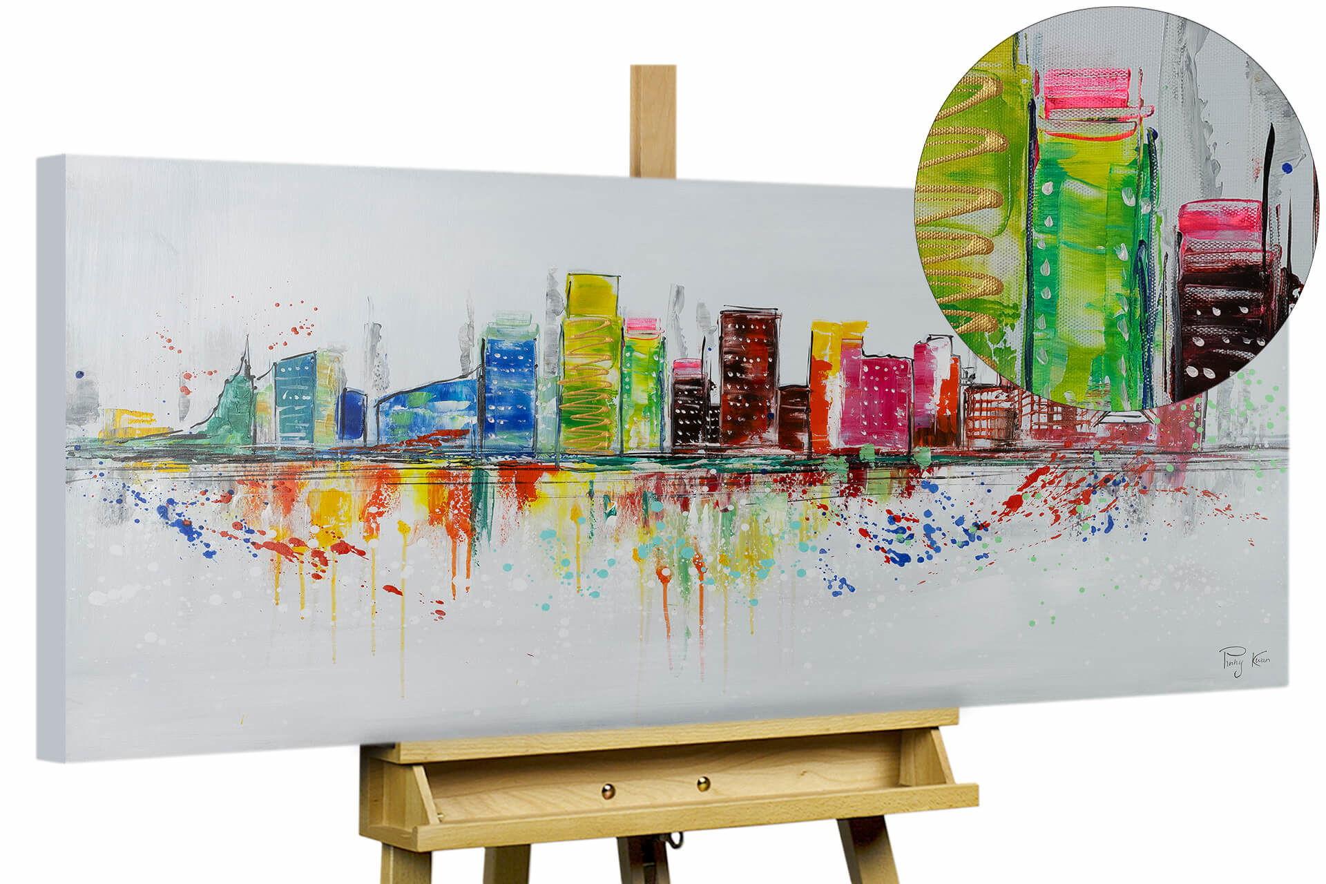 ACRYLBILD HANDGEMALT 120/60 cm - Grau, Holz/Textil (120/60cm) - KUNSTLOFT