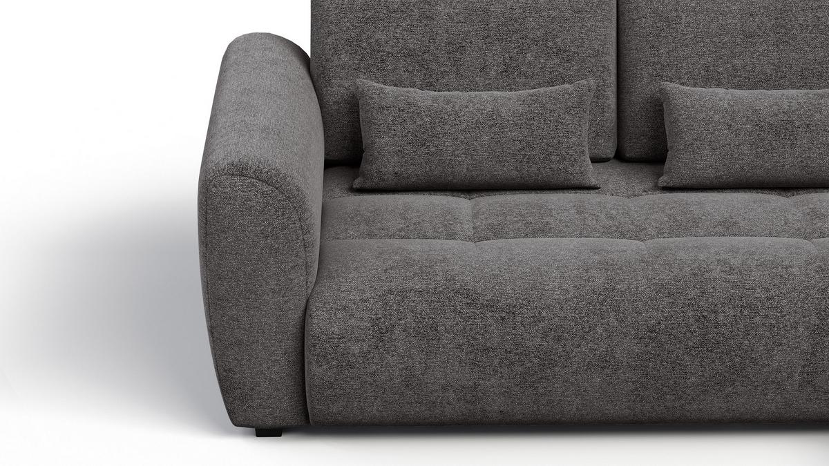 ECKSOFA SORENO 4-Sitzer, dunkelgrau - Dunkelgrau/Schwarz, Holz/Textil (293/171cm) - Wozimo