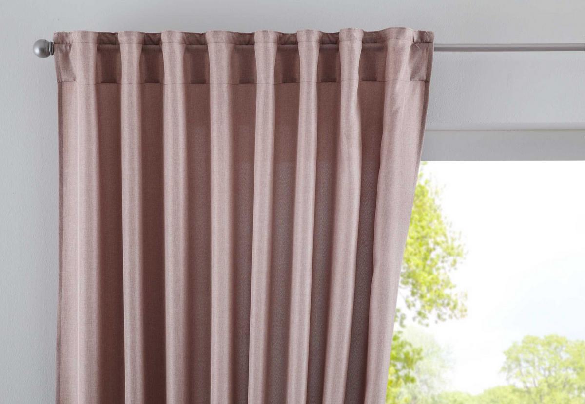 SCHLAUFENGARDINE »Jena« HxB 145x140 cm Taupe - Taupe, Textil (140/145cm) - Gardinenbox
