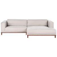 ECKSOFA 4-Sitzer Stoff Hellbeige linksseitig Veng - Hellbraun/Beige, Textil (310/155cm) - Beliani