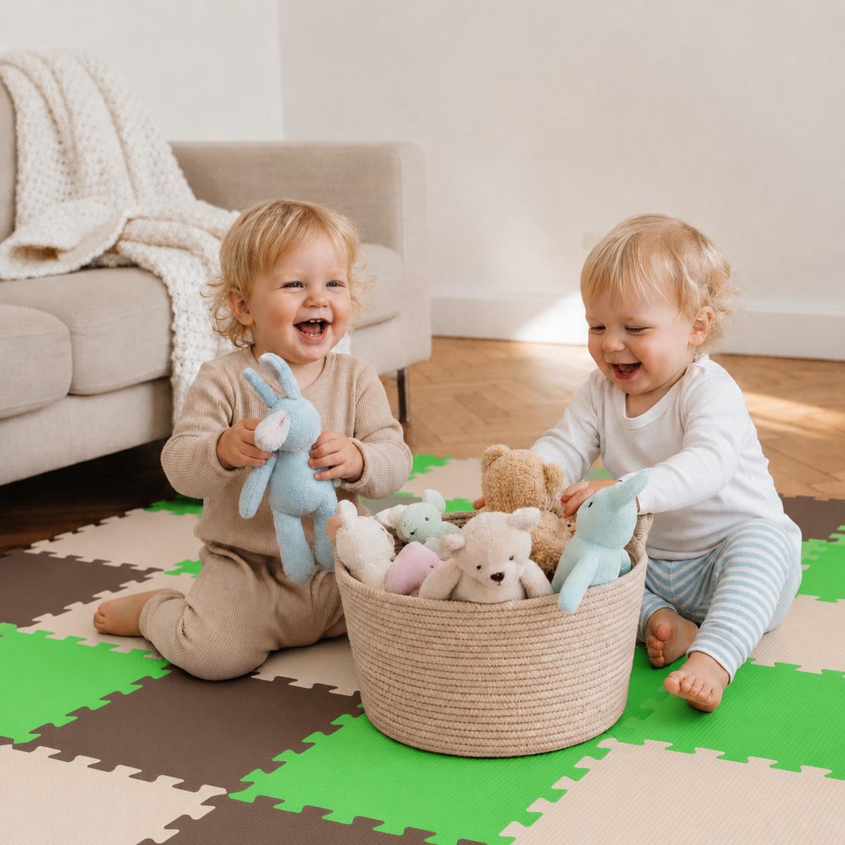 SPIELMATTE ab Null - 270/90 cm Puzzlematte Beige - Multicolor, Kunststoff (30/30cm) - Littletom
