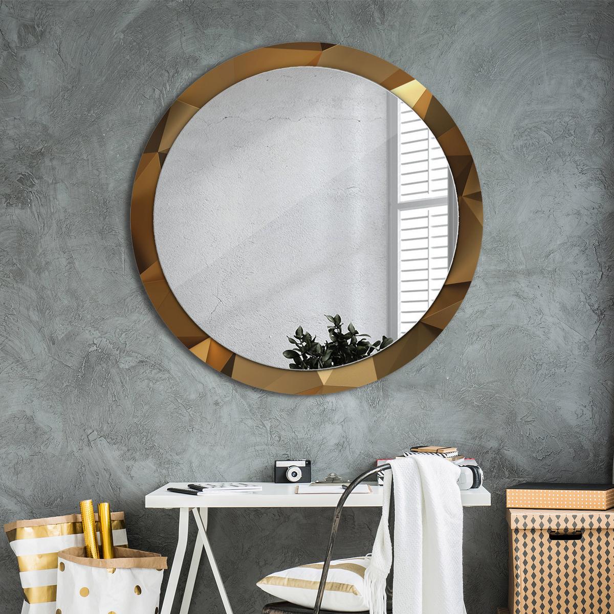 SPIEGEL Ø100 cm Rund mit Aufdruck - Braun, Glas (100/100/0.4cm) - TULUP