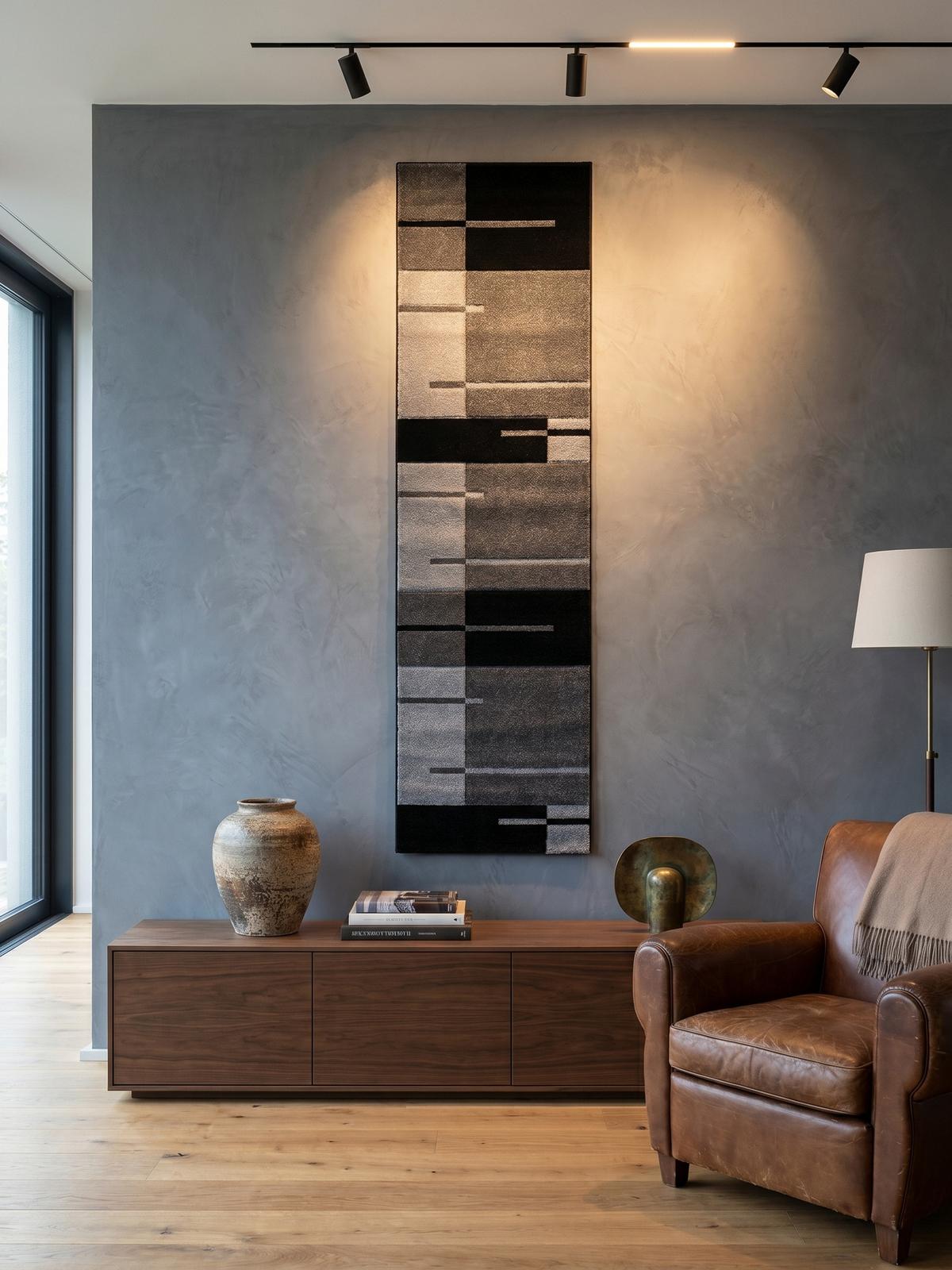 KURZFLORTEPPICH LATEMAR, kariert, Grau, 80 x 150 cm - Grau, Textil (150/80cm) - KADIMA DESIGN