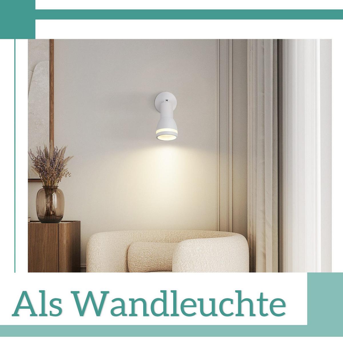 DECKENSTRAHLER Lecuyer 1-flammig 6/6/15.7cm - Weiß, Metall (6/6/15.7cm) - Nettlife