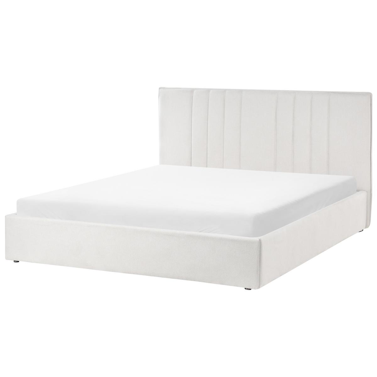 BETT mit Stauraum 160/200 cm Hellbeige Tarascon - Beige, Textil (160/200cm) - Beliani