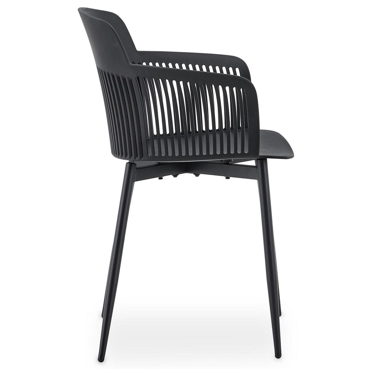 GARTENSTÜHLE MANTEY 4er-Set schwarz - Schwarz, Metall (59/81/52cm) - IDIMEX