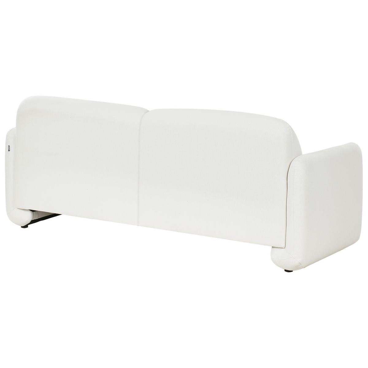 3-SITZER-SOFA Stoff Weiß Saland - Weiß, Textil (202/82/82cm) - Beliani