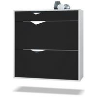 SCHUHSCHRANK Kolmio Fronten in Schwarz matt - Schwarz, Holzwerkstoff (85/87/33cm) - Vladon