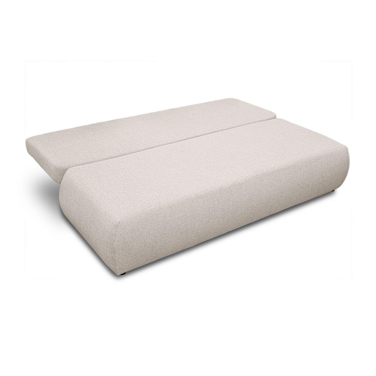 SCHLAFSOFA CLAIRE, zweisitzig, mit Schlaffunktion, Neve 03 - Creme, Textil (208/90/95cm) - Lookway