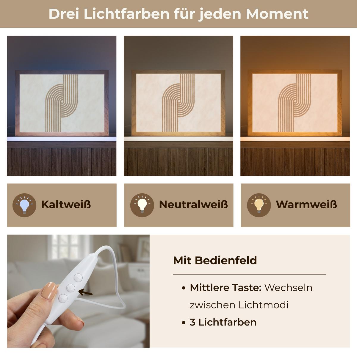 TISCHLEUCHTE Symmetrische Biegung - kupferfarbig 30x20 cm - Cappuccino, Holzwerkstoff (8/30/20cm) - OnlyWow