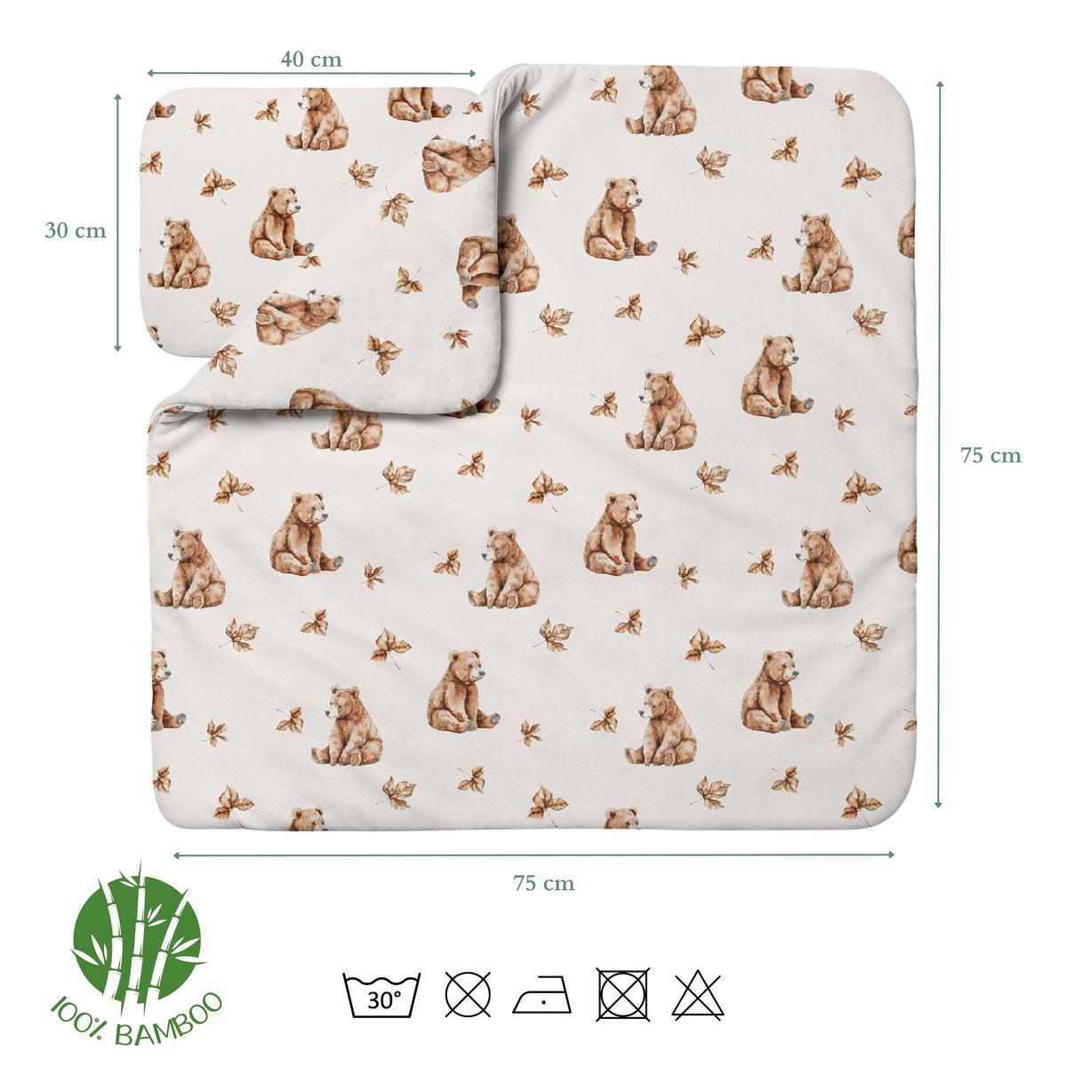 BABY Bambus-Bettwäsche Bärchen - Beige, Textil (75/75cm) - waldin