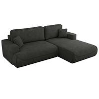 ECKSOFA OVO L Dunkelgrau Struktur - Rechts Seite - Dunkelgrau/Schwarz, Kunststoff/Textil (195/271cm) - MKS