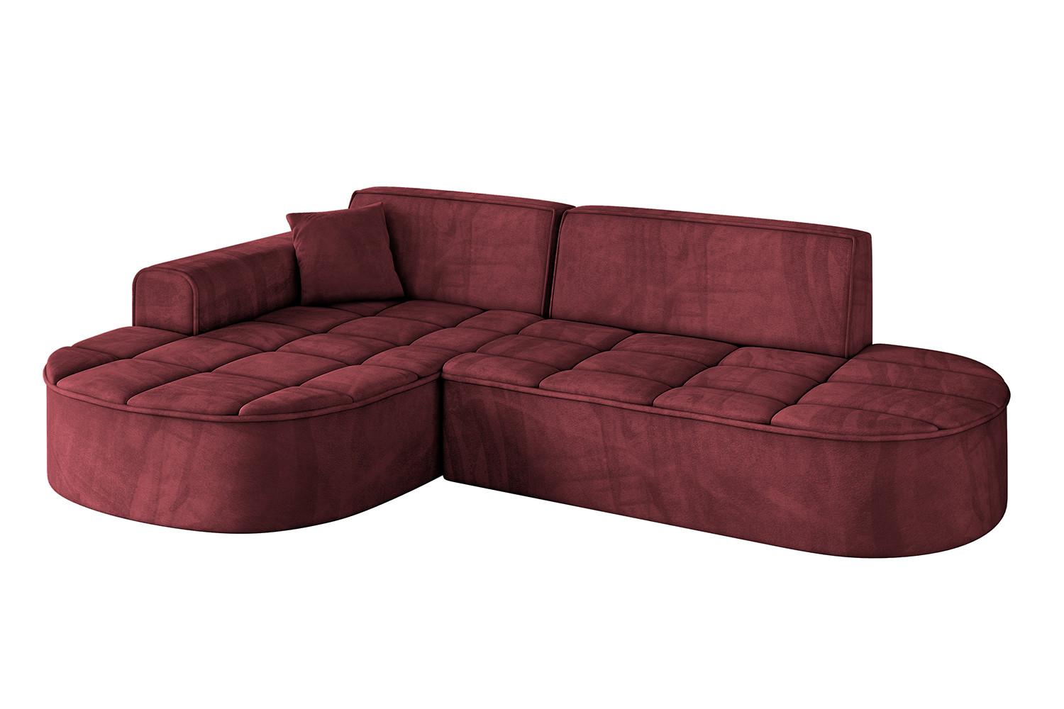 ECKSOFA Ottomane Links TARO-L1 - 243x171x79,5 cm Bordeauxrot - Bordeaux, Holzwerkstoff/Textil (243/171cm) - ALTDECOR