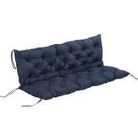 3 Sitzer Bankauflage 150 x 98 x 8 cm, Bankkissen mit Bändern, Sitzkissen Blau - Blau, Kunststoff (150/8/98cm) - Outsunny